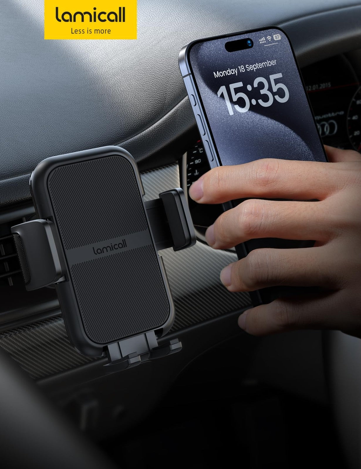 Wider Clamp Metal Hook Car Phone Holder for Thick Cases Hands Free Mount for i6