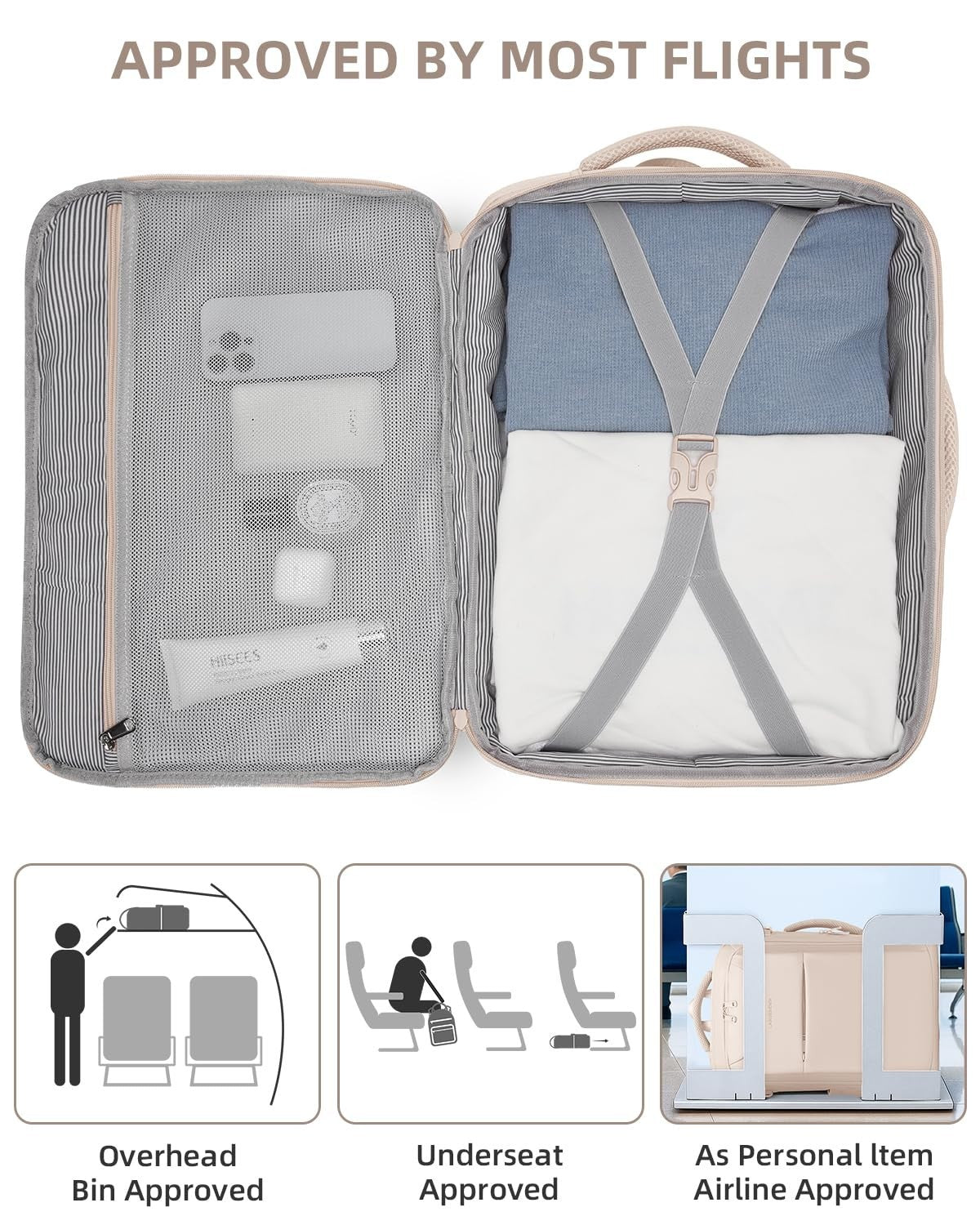 3-Piece Carry-On Luggage Set, 20" Hardshell Suitcase, Lightweight, TSA Lock, 3607