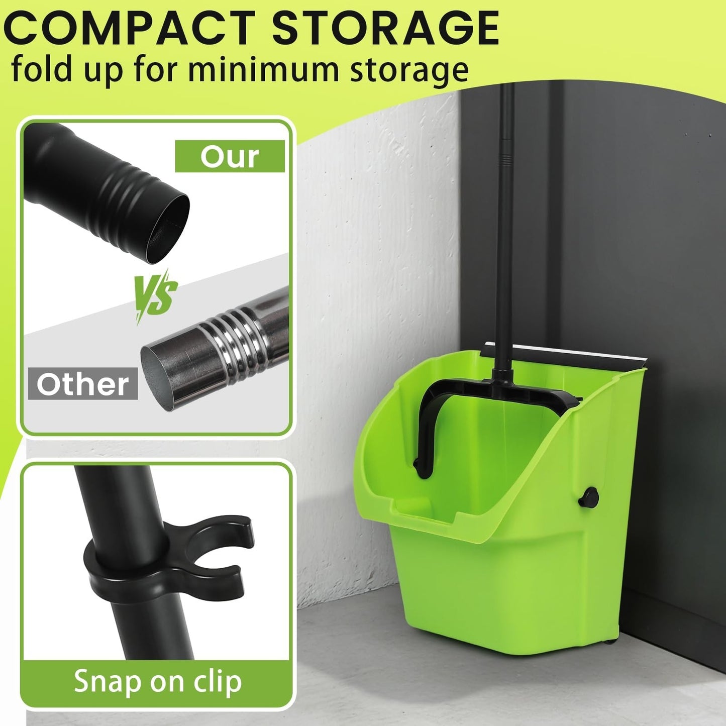 3PK Heavy Duty Jumbo Stand Up Debris Pan, Long Handle Dustpan for Outdoor Cleanu6