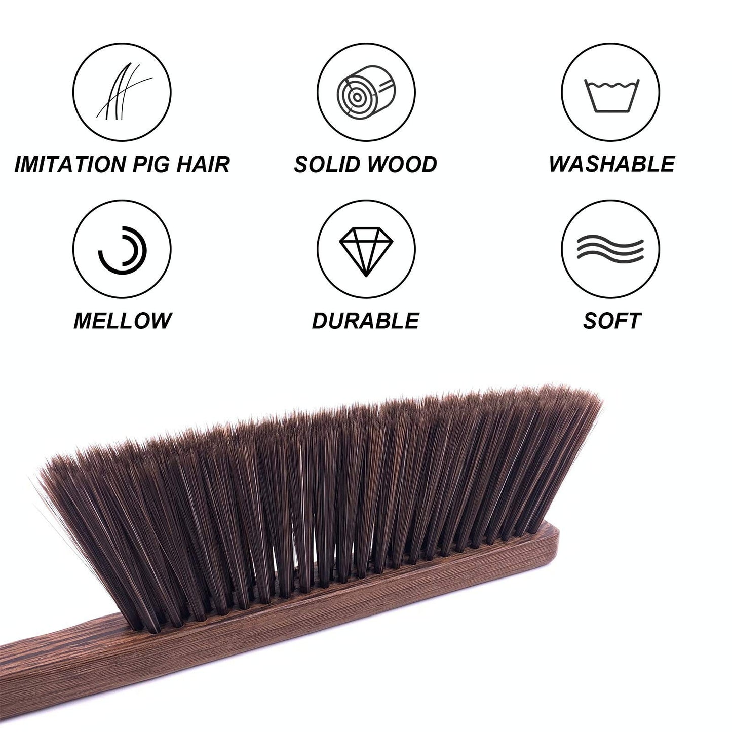 Soft Bristle Hand Broom Cleaning Brush - Dusting Tool for Car, Couch, Furniture,5
