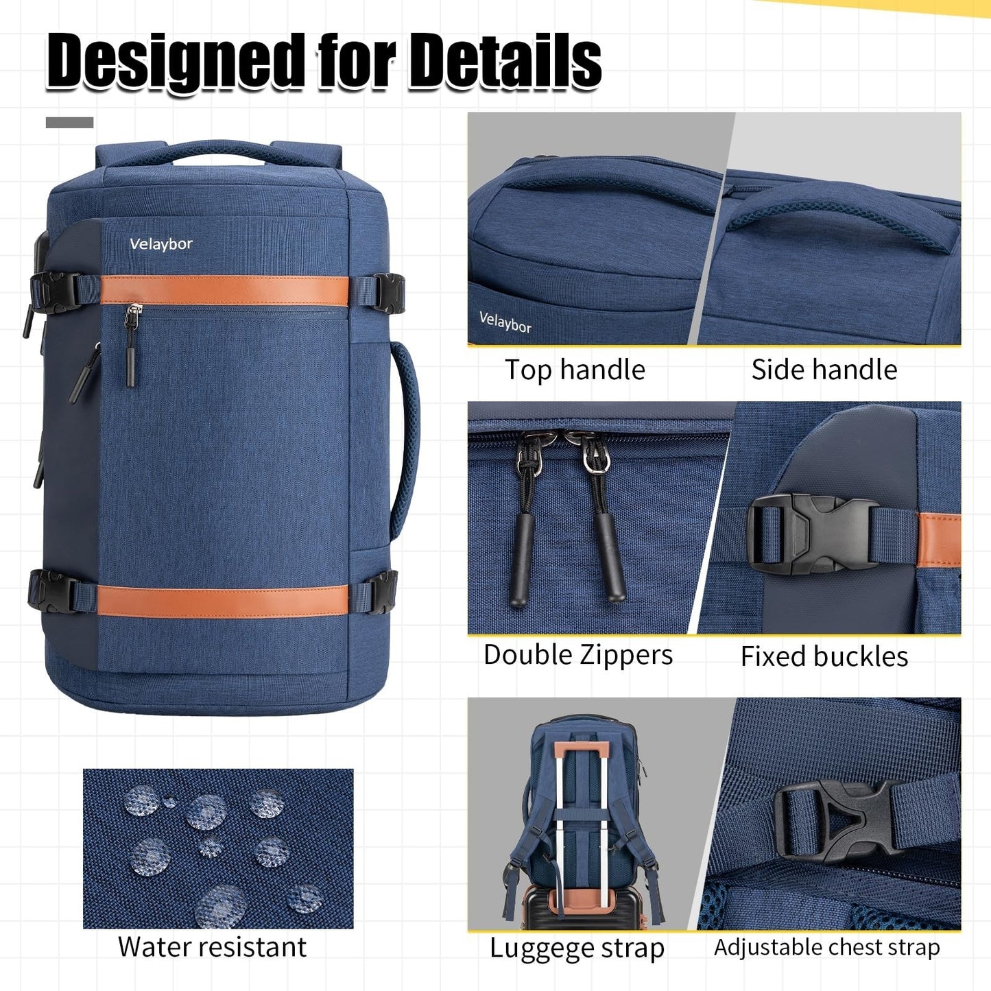 42L Travel Backpack with 4 Packing Cubes, TSA Friendly Carry On, Lightweight & D6