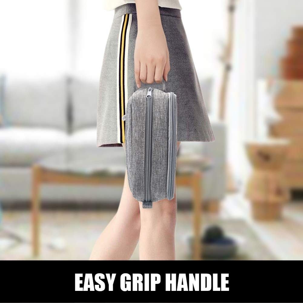 High Capacity Pencil Case Organizer Big Pouch with Easy Grip Handle, Grey3