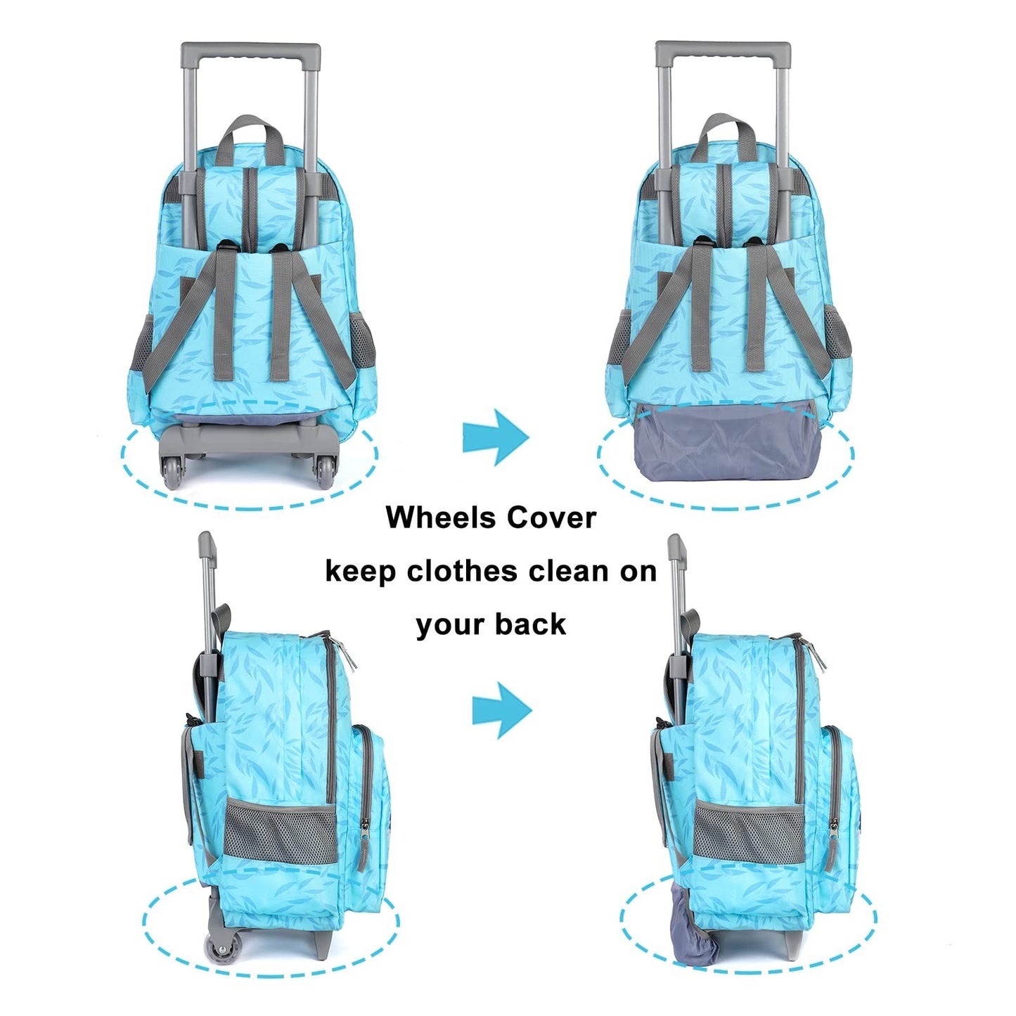 Wheeled Kids Backpack 18" with Lunch Bag, Double Handle, Koala Design for Boys &5