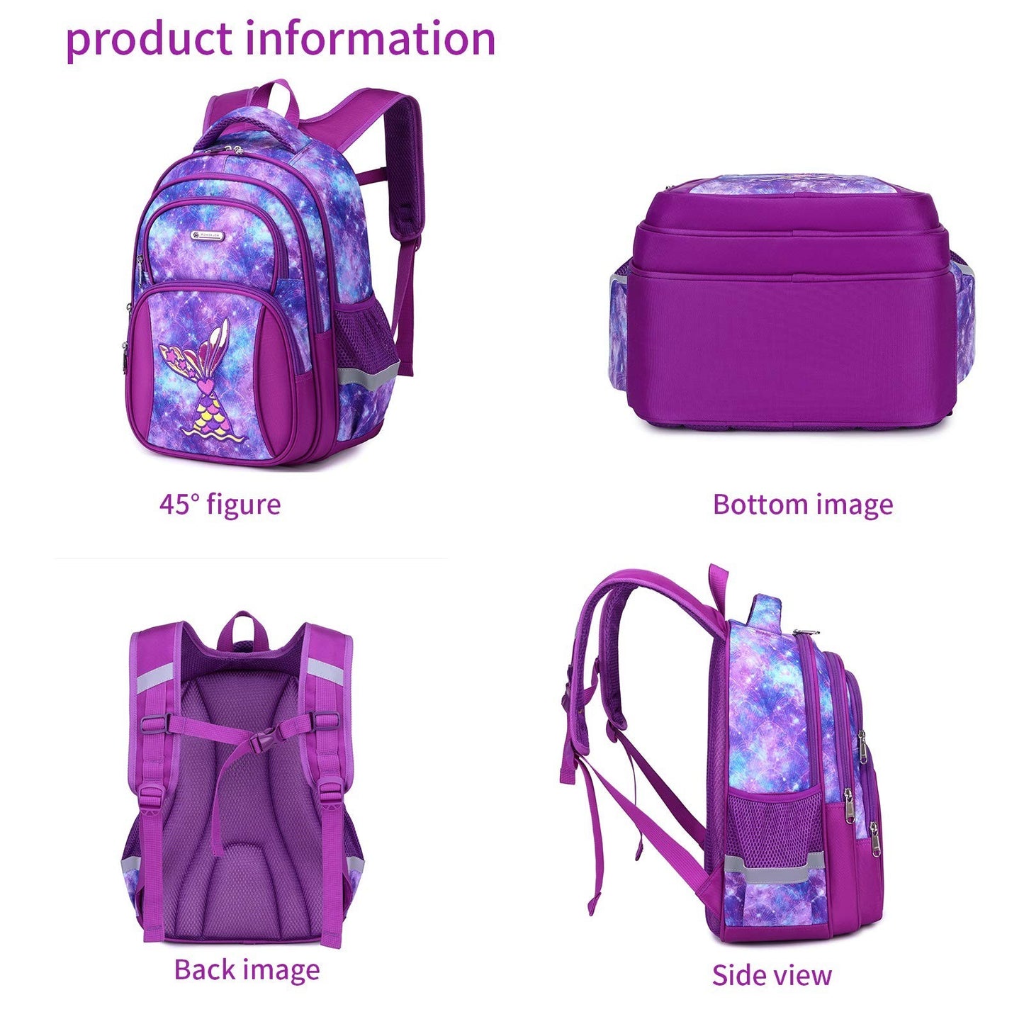 Girls 16in School Backpack for Ages 5 10, Durable Bookbag, Perfect Gift8