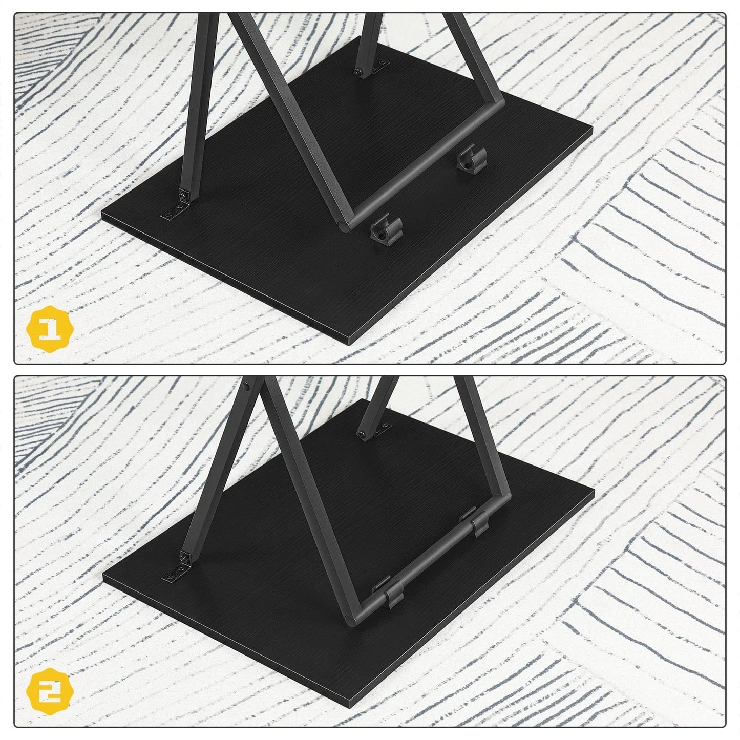 Set of 2 Folding TV Tray Tables - Space-Saving Snack Desks for Couch, Easy Assem8
