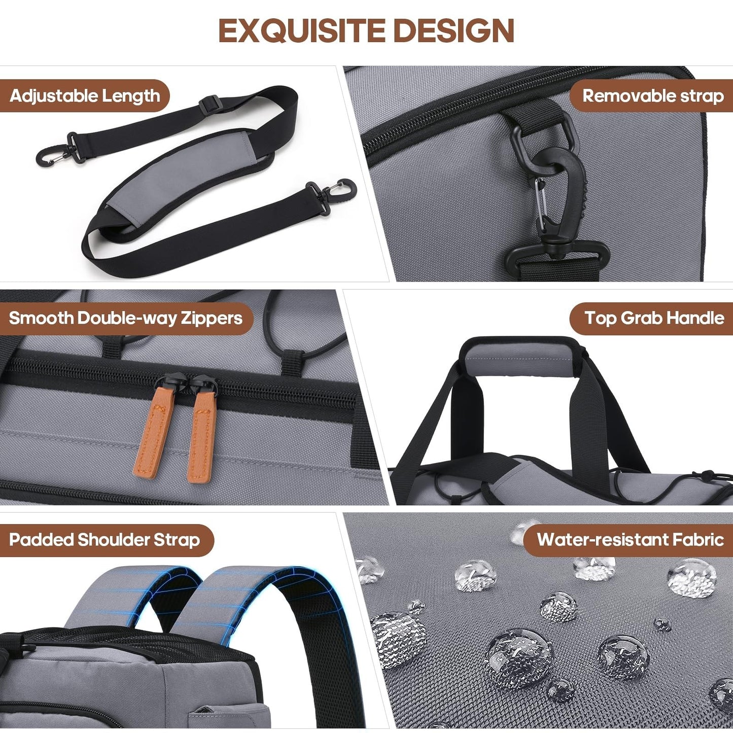 Versatile 3-in-1 Gym Bag with Shoe & Laptop Compartment - Anti-Theft Duffle Back8