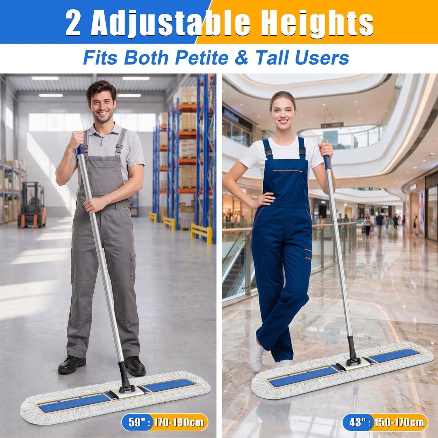 41" Commercial Dust Mop - Heavy-Duty Dry Broom for Hardwood Floor Cleaning6