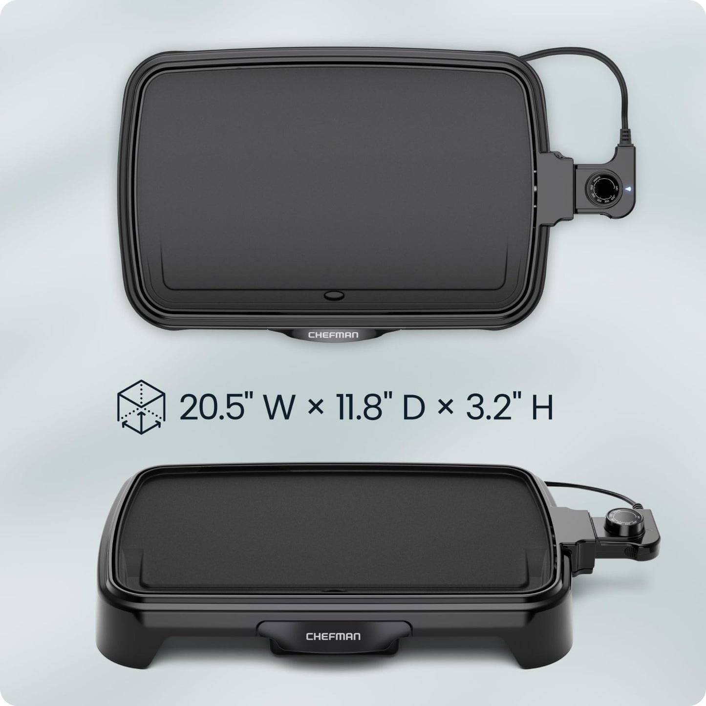 Electric Griddle with Removable Temperature Control, Nonstick Cooking Surface, 15