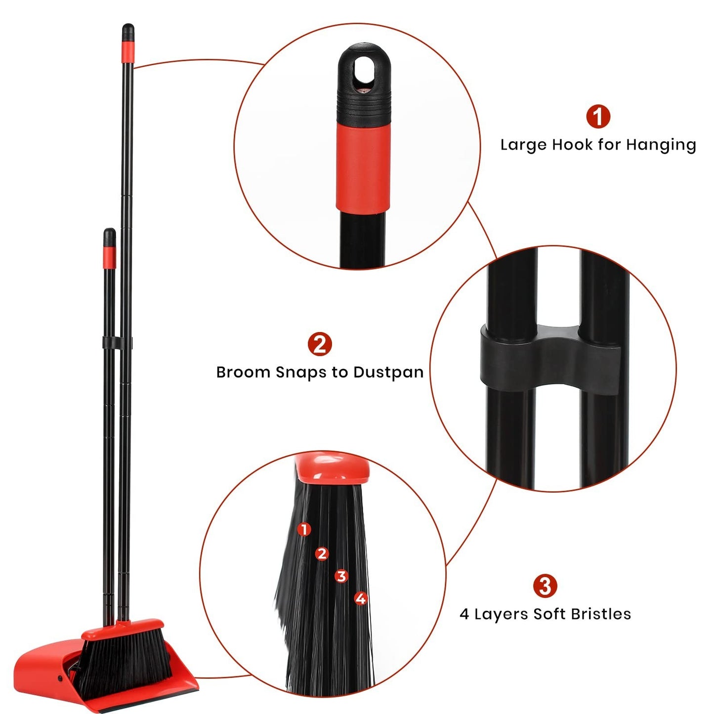52" Broom and Dustpan Set - Heavy Duty Cleaning Combo for Home, Office & Garage6