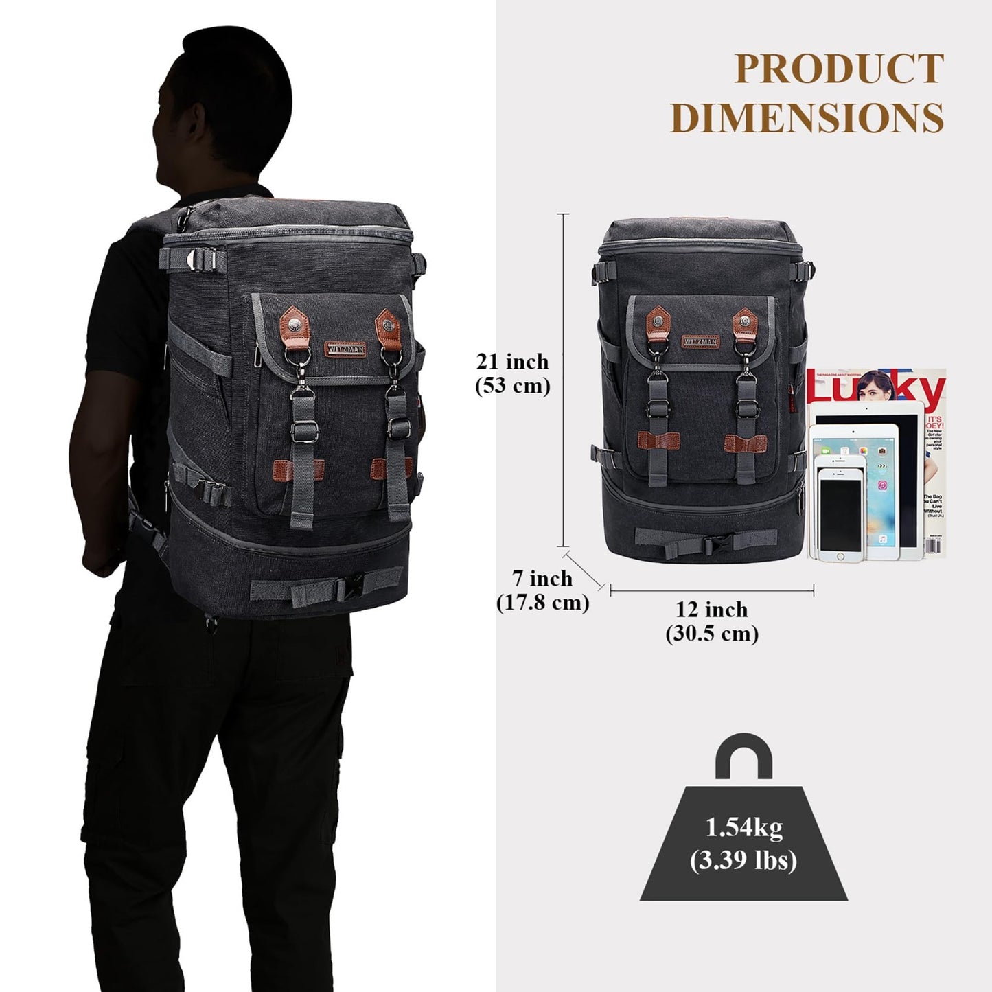 Travel Backpack for Men & Women, Carry On Airline Approved, Lightweight & Durabl5
