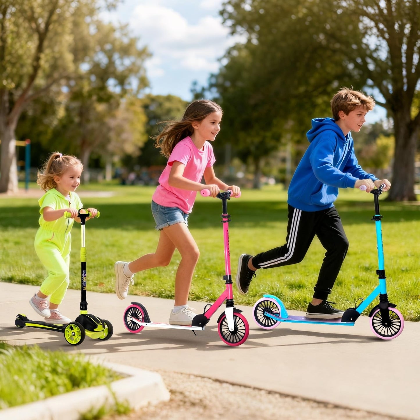Adjustable Kick Scooter for Kids & Teens, Max Load 240 LBS, Foldable, 8" Wheels,8