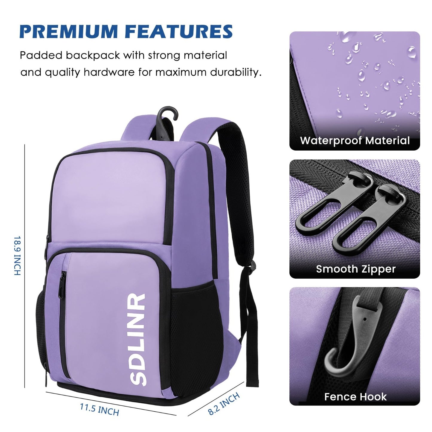 Large Pickleball Backpack for 4+ Paddles | Water-Resistant, Shoe Compartment, 354