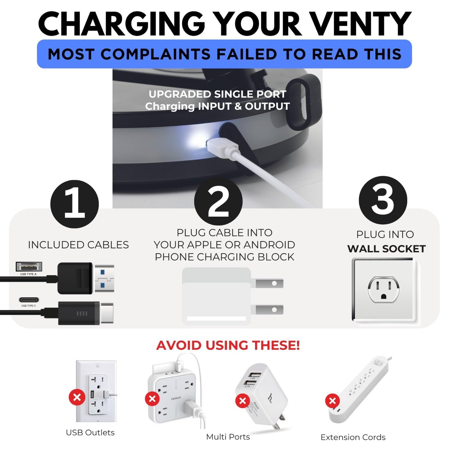 Portable Wireless Battery Operated Fan 4 Speeds, LED Light, Carry Case, Remote8