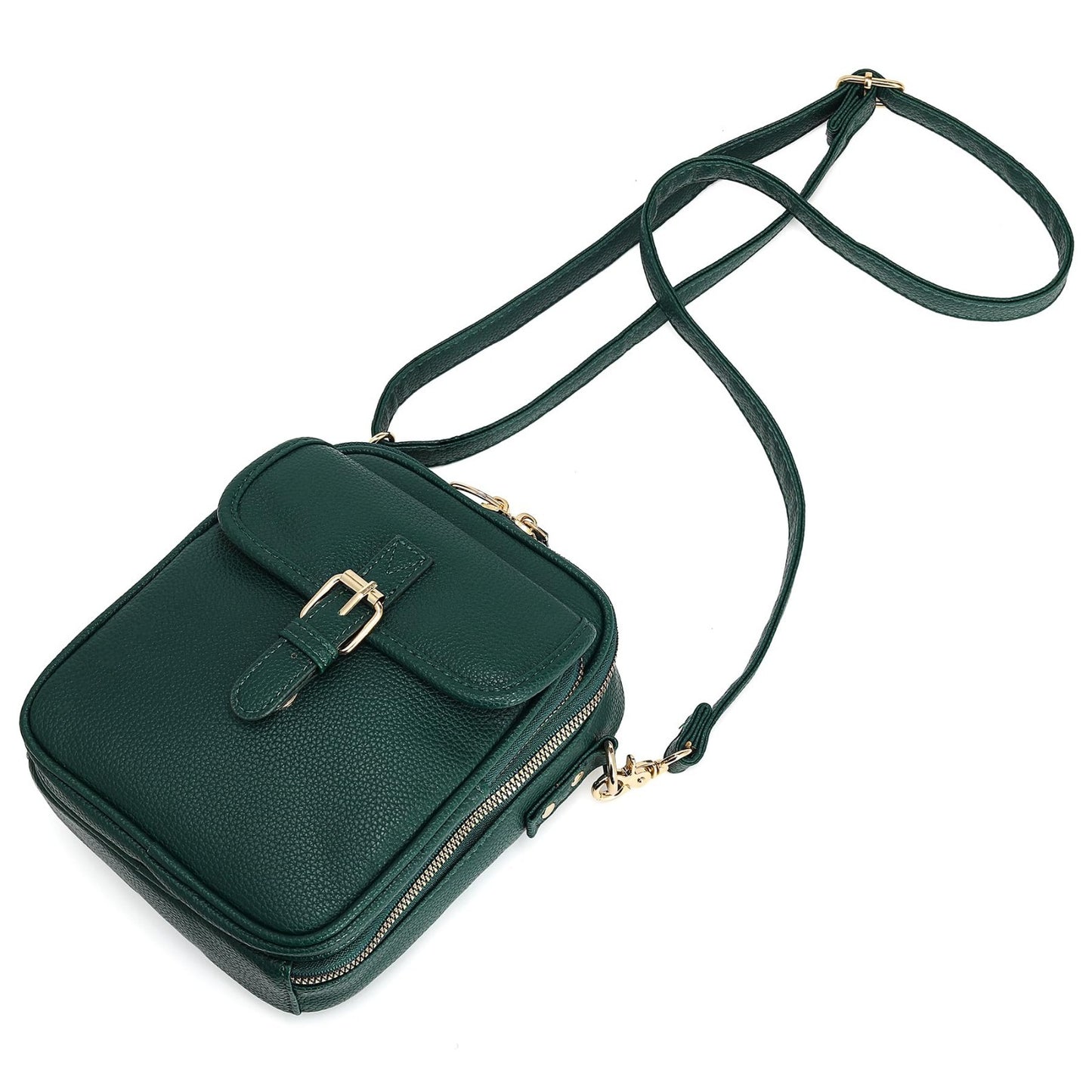 Vegan Leather Crossbody Bag for Women - Vintage Anti-Theft Messenger Purse with6