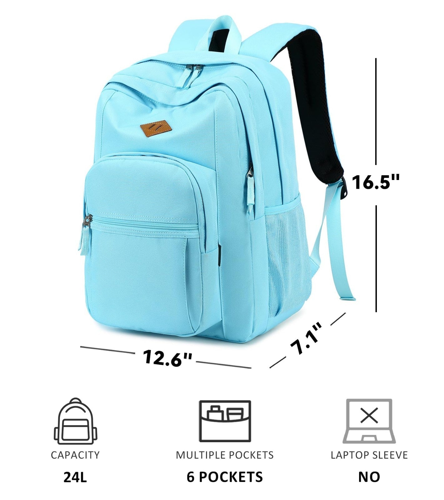 Water Resistant Women's Travel Backpack, College Bookbag for Men & Women Light4