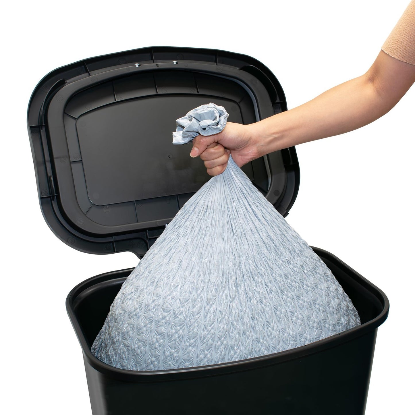 20 Gallon Kitchen Trash Can with Clorox Odor Control, Hands-Free Pedal, Black8