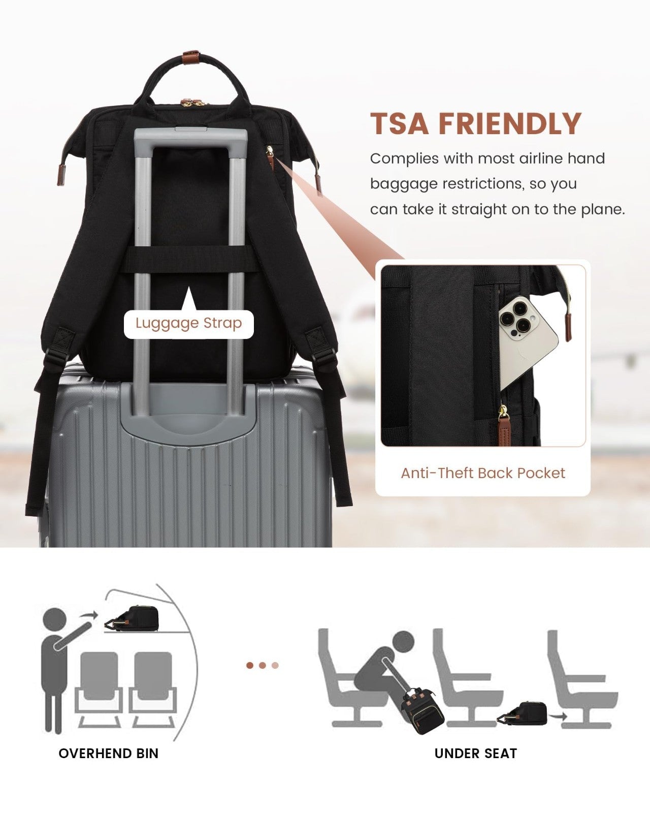 Quilted Laptop Backpack for Women Stylish Work, Teacher & Nurse Purse8