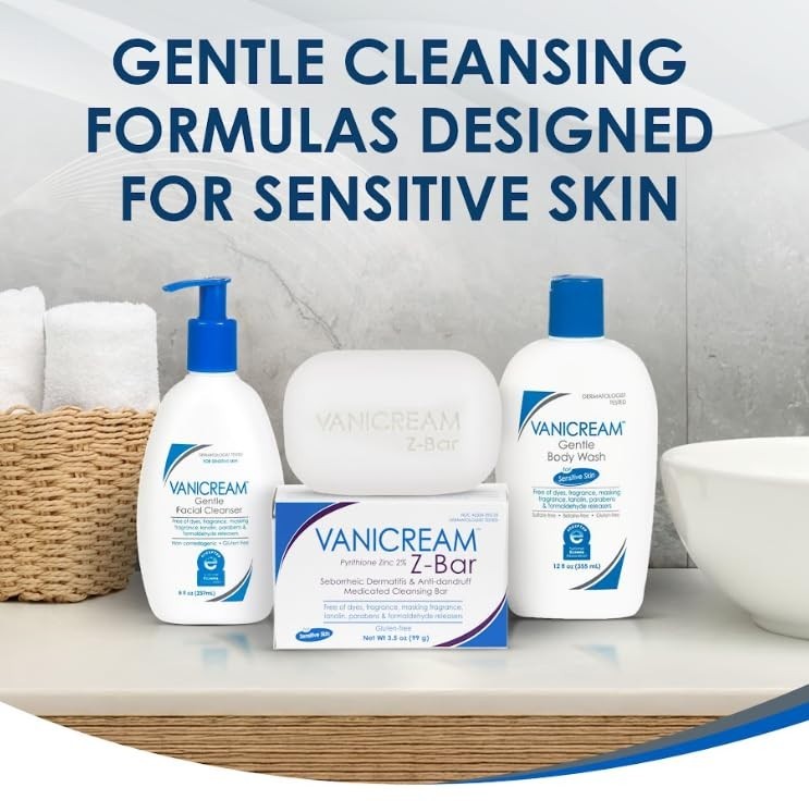 Gentle Facial Cleanser with Pump, 8 Fl Oz - Sensitive Skin, Makeup Remover, Non-9