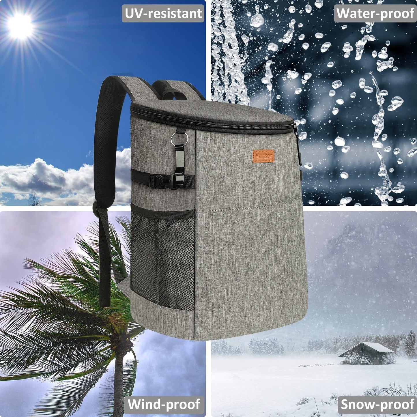Insulated Backpack Cooler for 30-45 Cans, Waterproof Thermal Bag for Picnic & Tr5