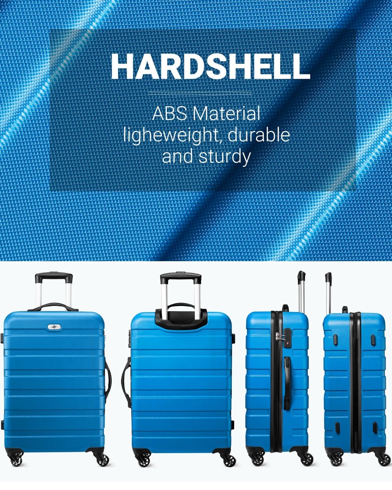 2 Piece Hard Shell Luggage Set - Lightweight Carry-On & 28" Checked Travel Bags6