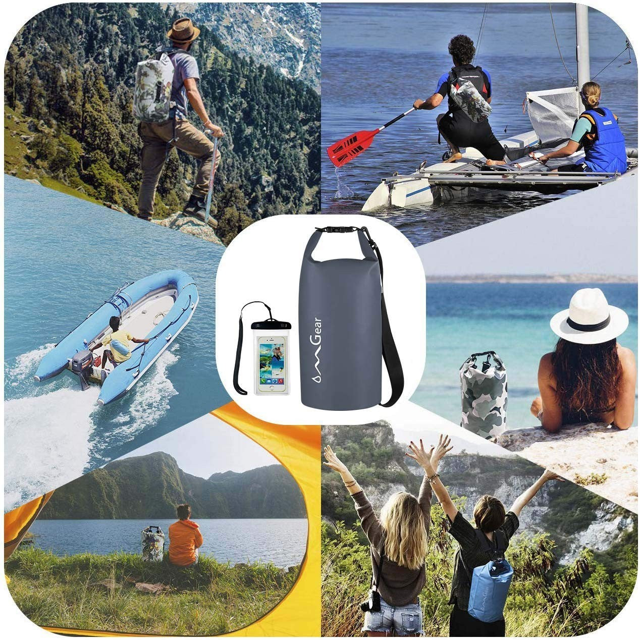 Waterproof Dry Bag Backpack 40L/30L/20L/10L/5L - Floating Sack for Kayaking & Ou4