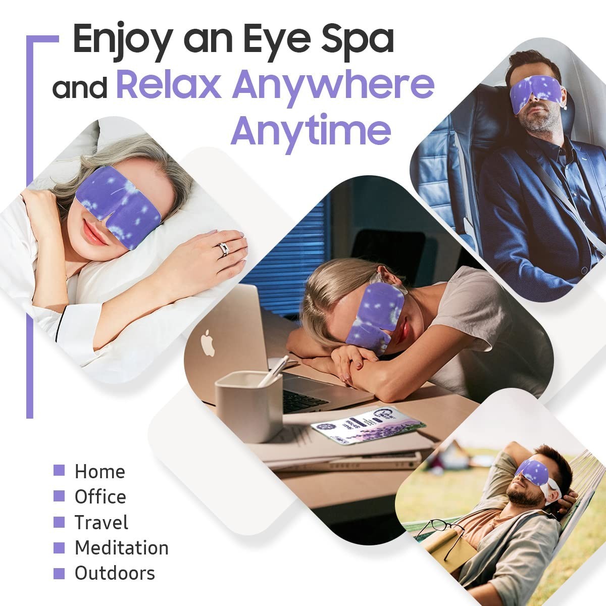 20 Packs Heated Steam Eye Masks - Disposable Warm Compress for Relaxation & Slee5