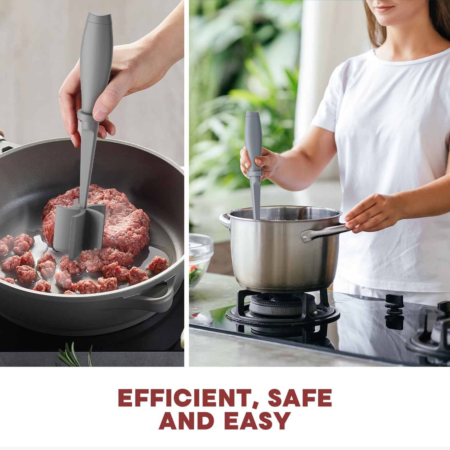 Meat Chopper & Hamburger Grinder Tool 5 Blade Heat Resistant Smasher, Dishwash6
