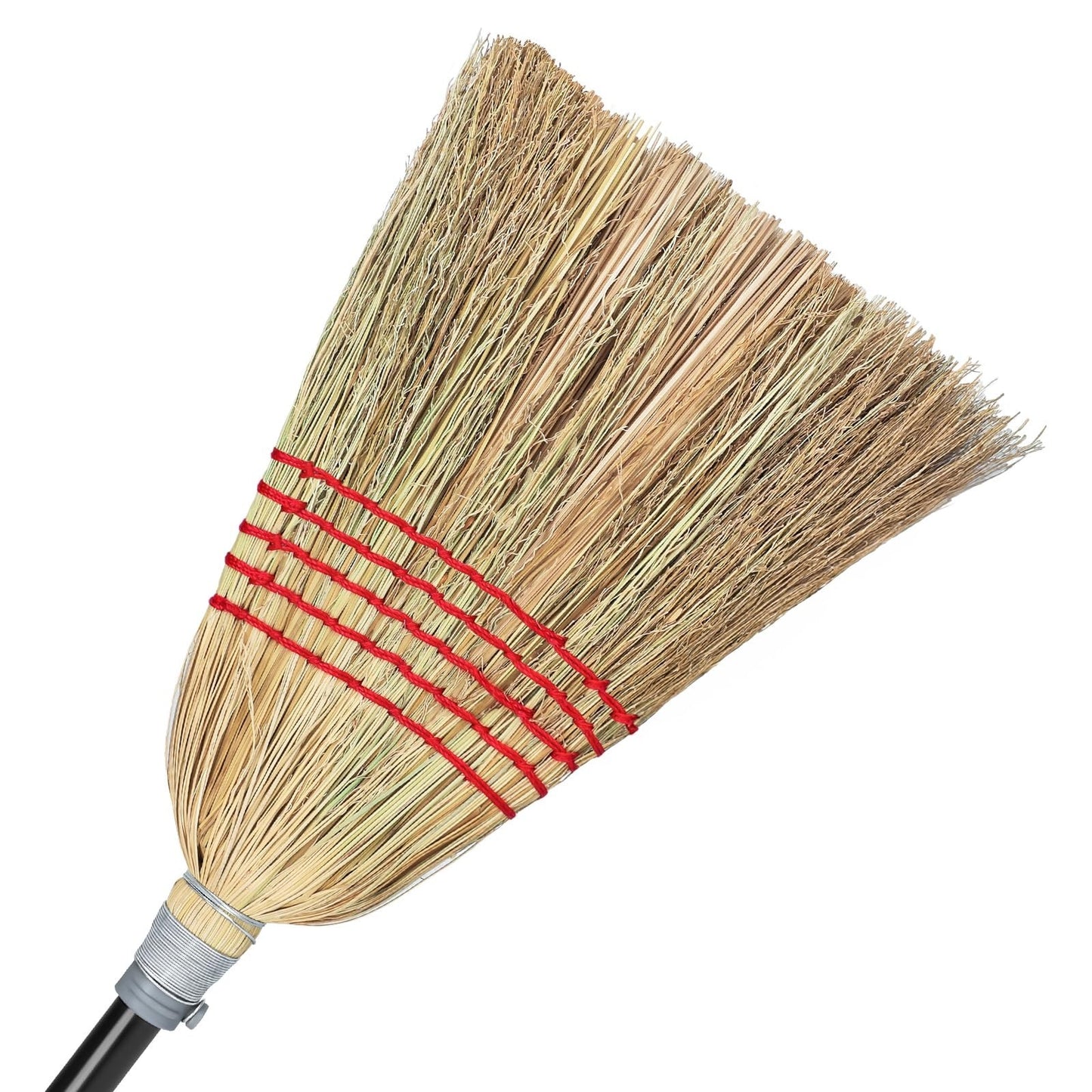 Heavy-Duty Corn Broom for Indoor/Outdoor Use - Ideal for Gravel, Leaves, Sand, a6