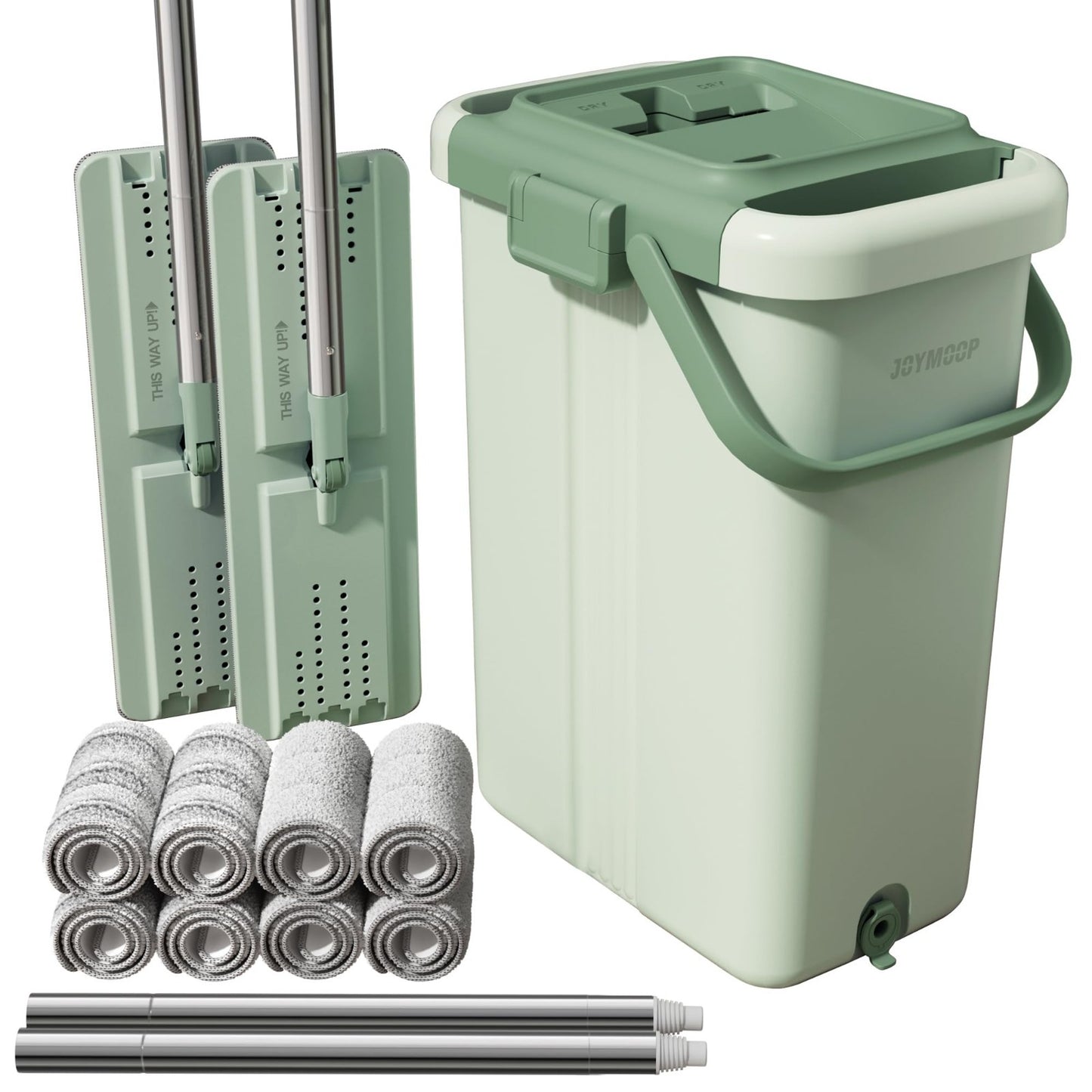 Flat Mop System with Bucket Set - Microfiber Mop for Home & Commercial Cleaning,7