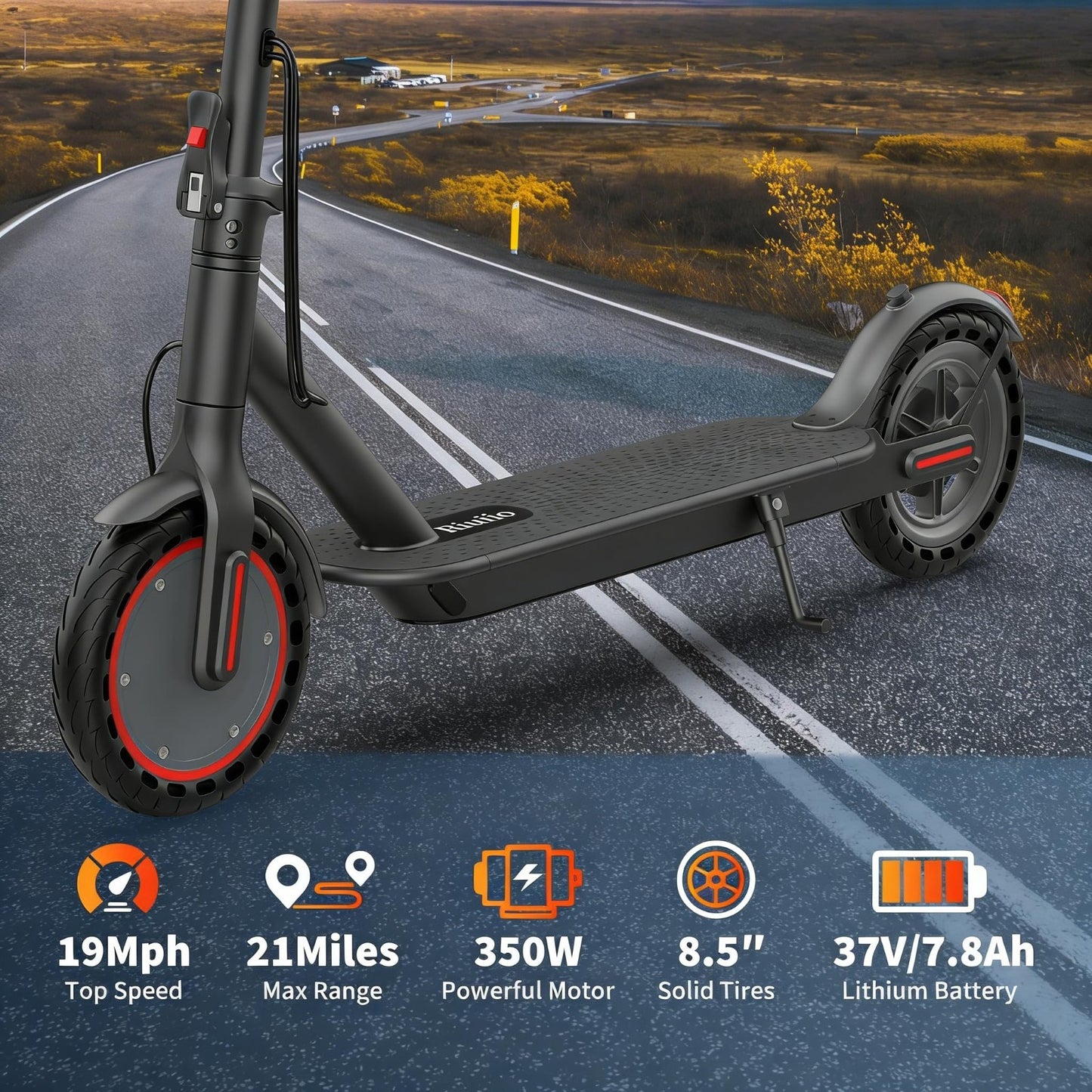 350W-500W Electric Scooter, 9-22 MPH, 10-41 Mile Range, Dual Suspension, Foldabl8