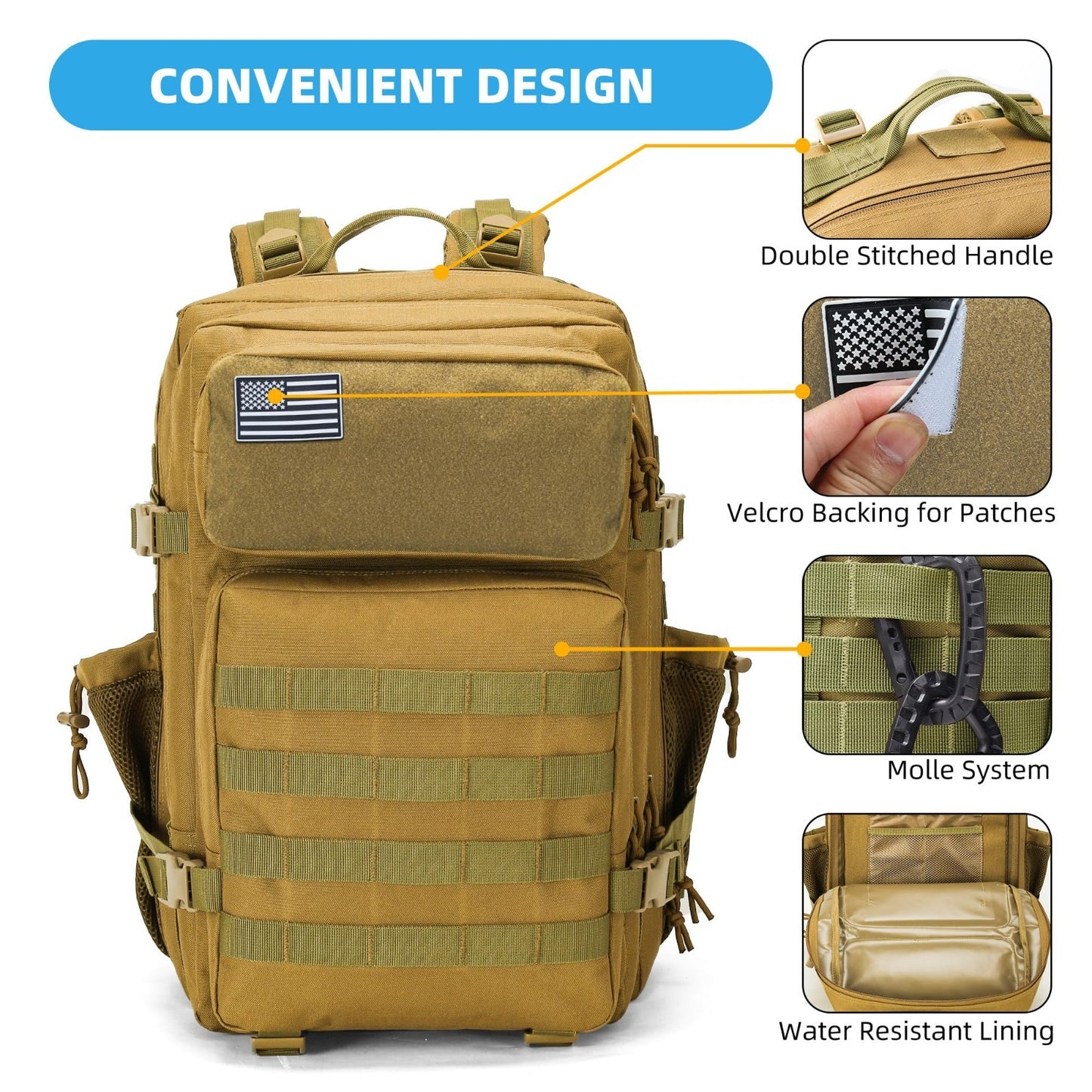 Tactical Military Backpack Molle 3 Day Assault Rucksack 25 45L for Men & Women6