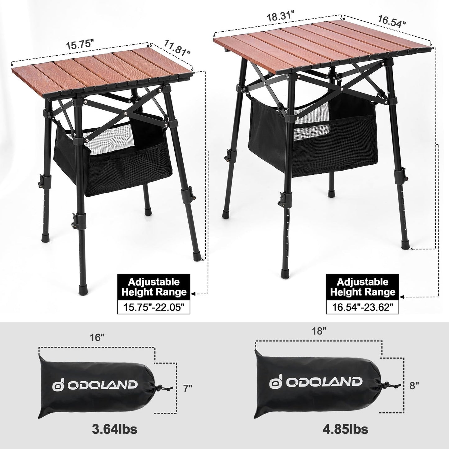 Compact Folding Camping Table with Adjustable Height, Portable Outdoor Picnic Ta7