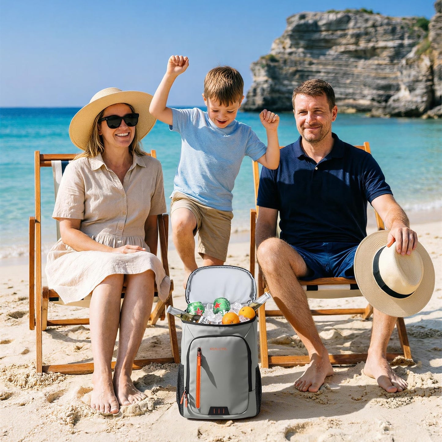 Insulated Cooler Backpack - 33 Can Leakproof, Waterproof, Anti-Theft, for Beach8