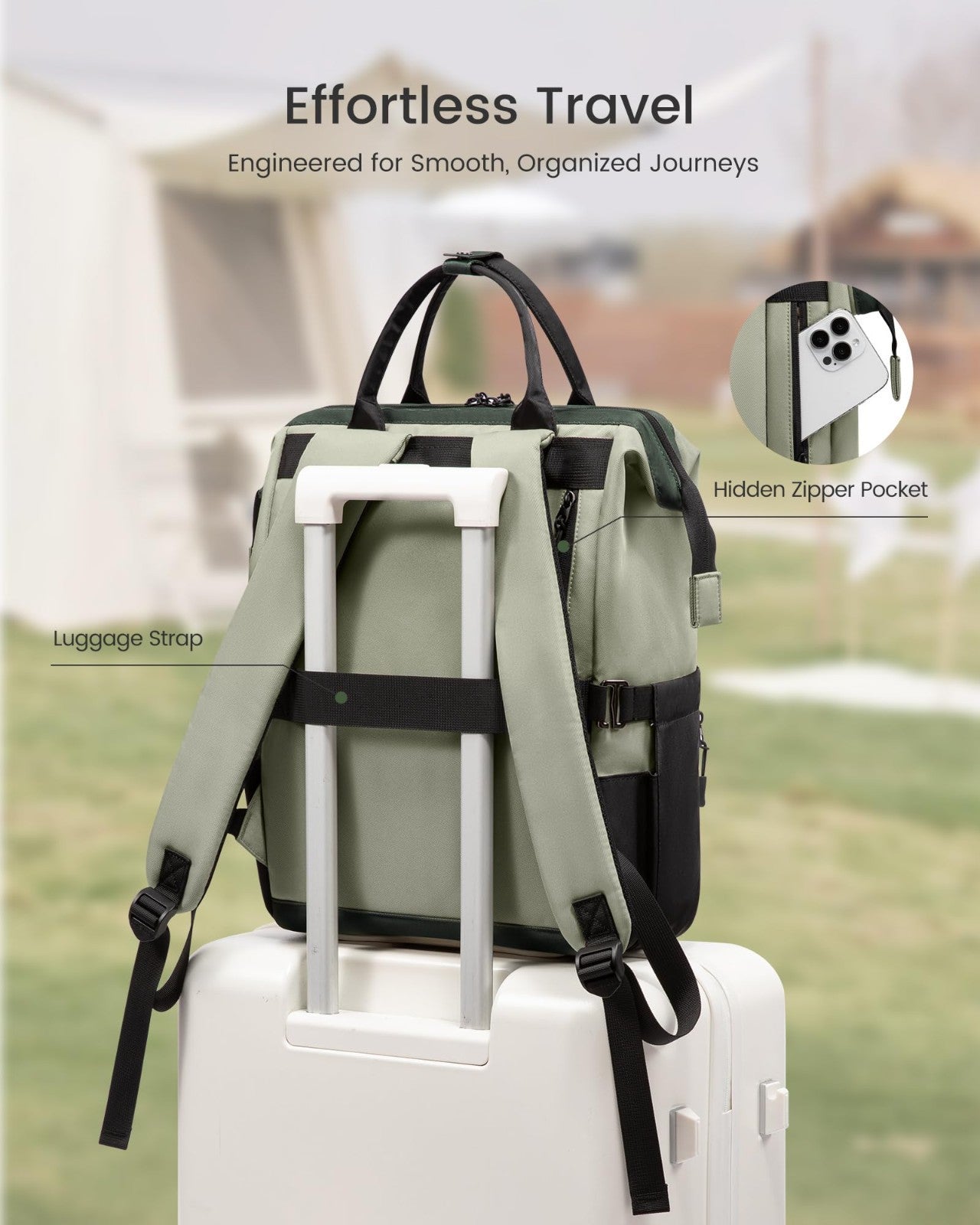 Stylish 15.6" Laptop Backpack for Women Water Resistant, Large Capacity Travel4