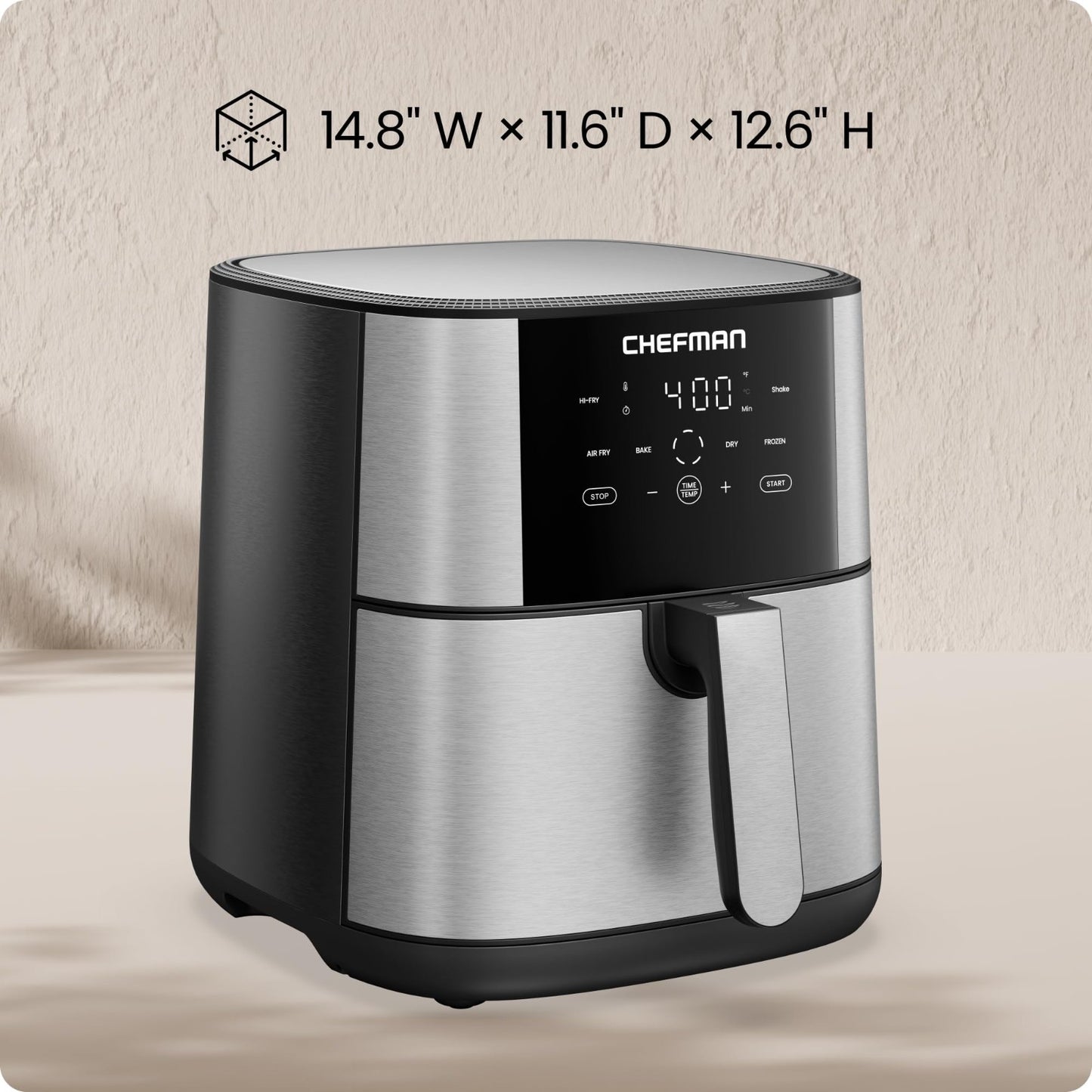 8 Qt Air Fryer 4 in 1 TurboFry | 450°F Hi Fry for Crispy Results | XL Nonstick B6