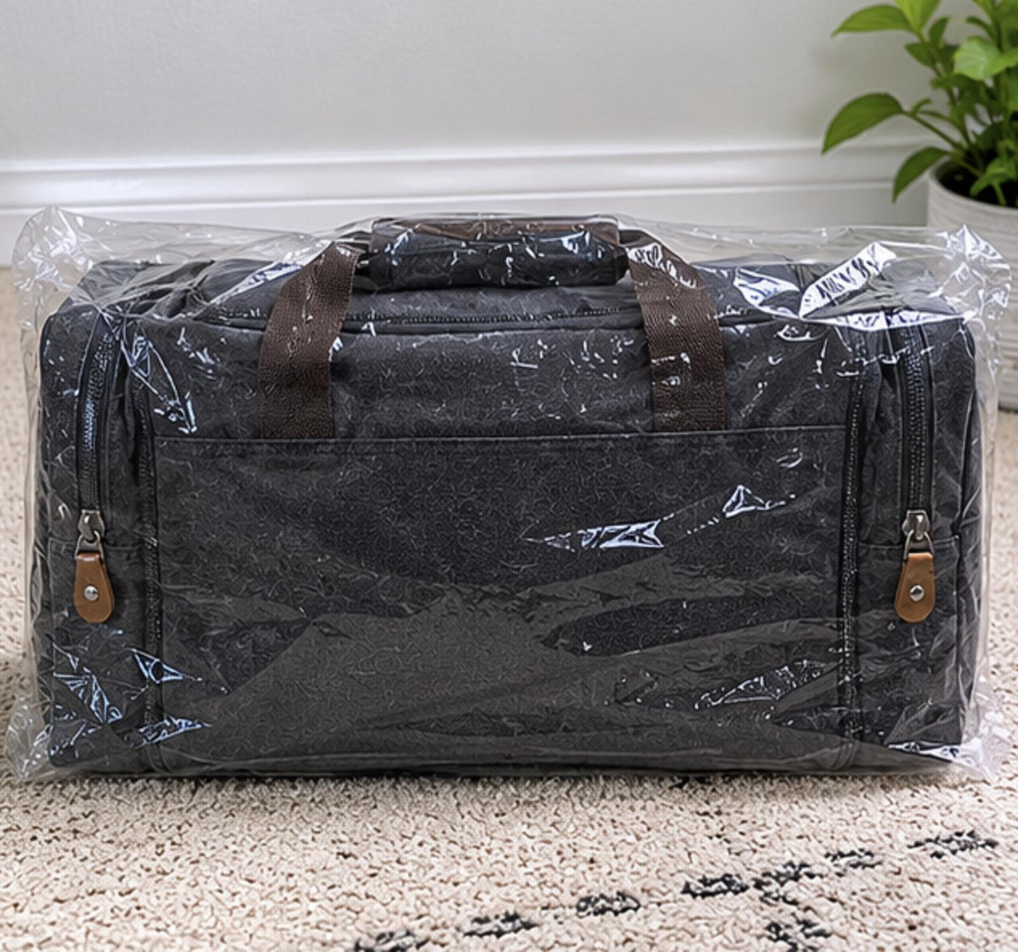 Canvas Duffle Bag for Travel 50L Expandable (Dark Gray)