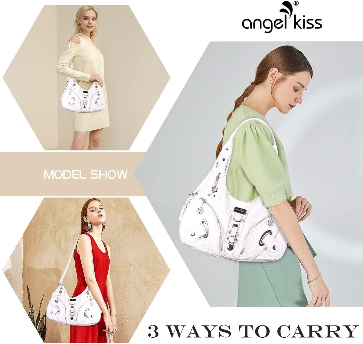 Angelkiss Women's Hobo Purse Large Daily Shoulder Bag