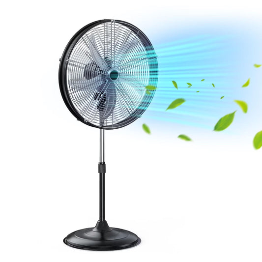 20in 5300CFM Industrial Pedestal Fan 3 Speed Commercial Warehouse Garage