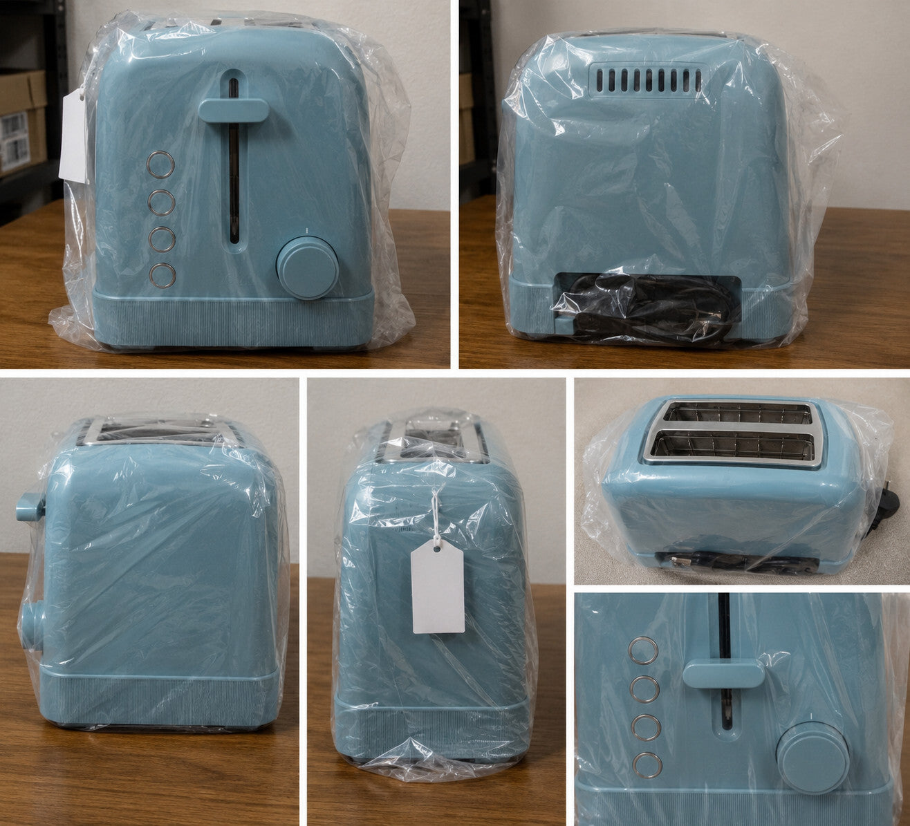 2 Slice Toaster 900W 6 Shade Bagel Crumb Tray Surf