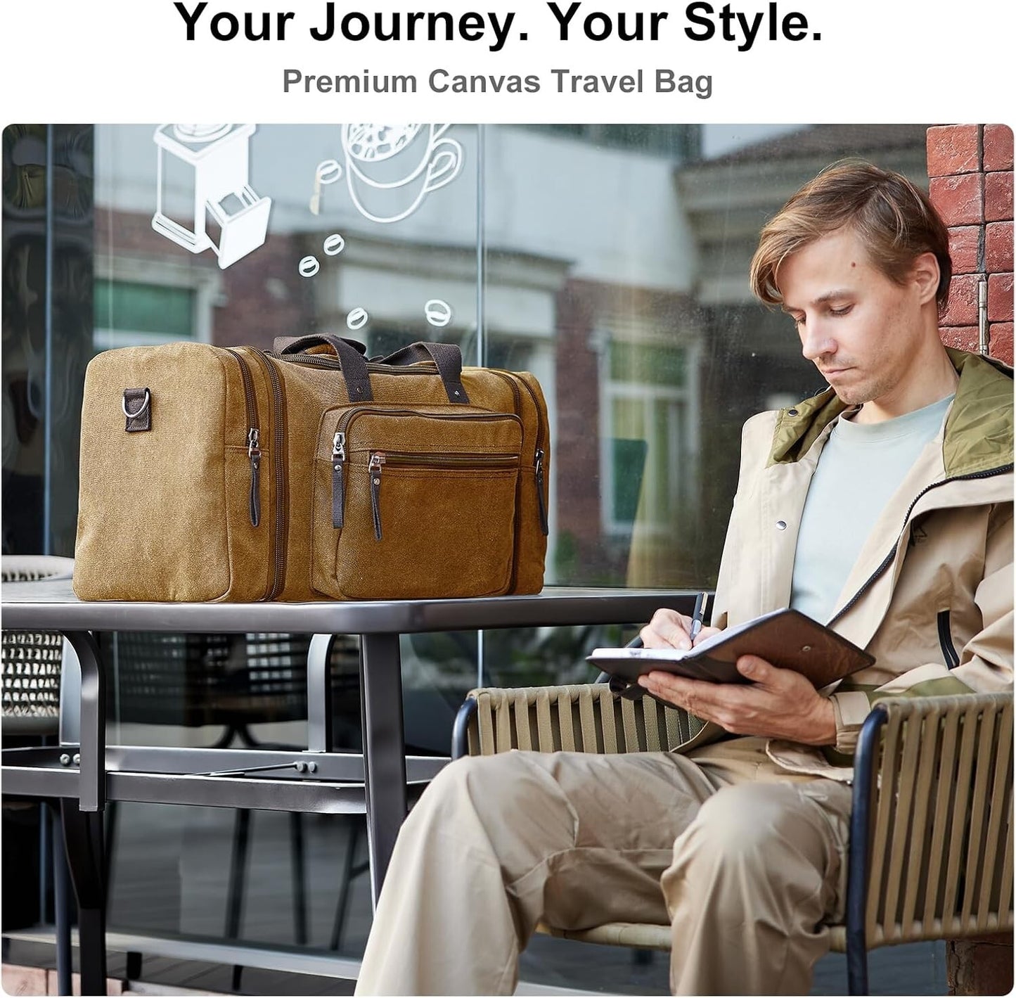 Men's Expandable Canvas Travel Duffel Bag Carry On Gym