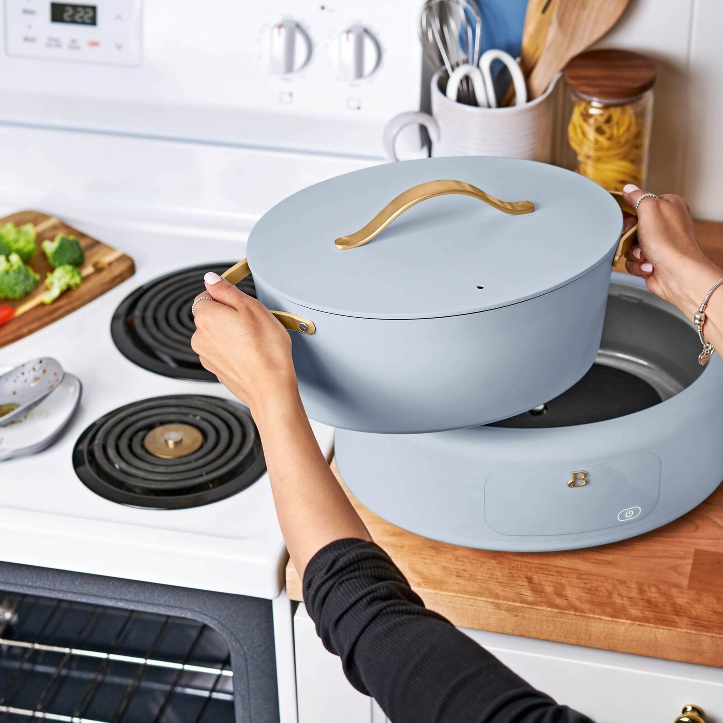10 in 1, 6 Qt Electric Multi-Cooker, Cornflower Blue by Drew Barrymore