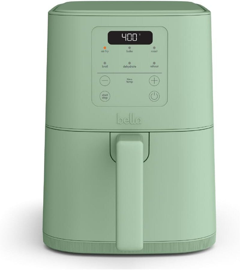 4Qt Slim Air Fryer Ceramic Nonstick 6 Presets 3.3Lb Seaglass