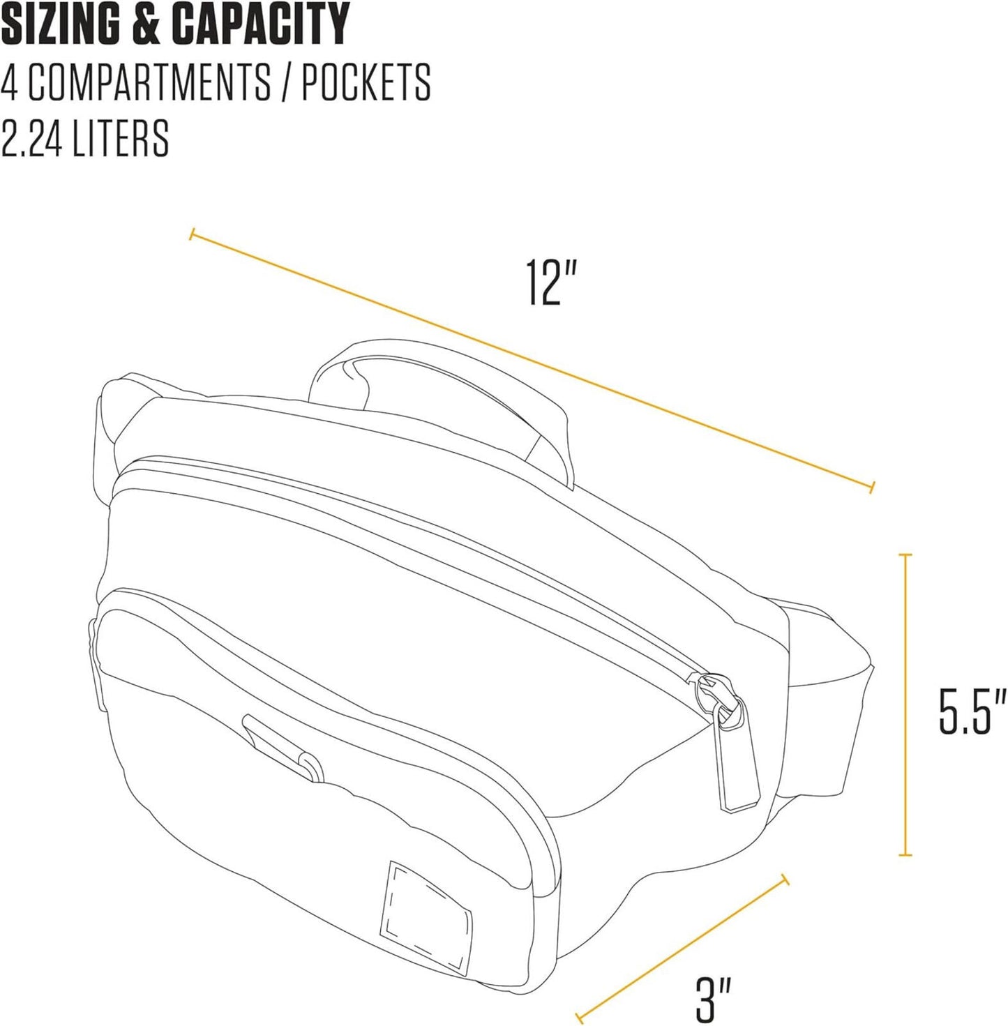 Classic Adjustable Sling Bag, Durable, 600-Denier Water Resistant Hip Pack