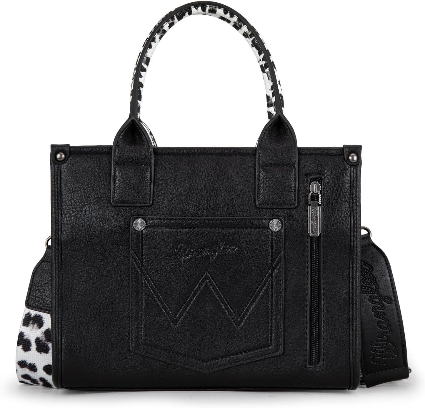 Women’s Cow Print Tote Bag Purse with Signature Strap