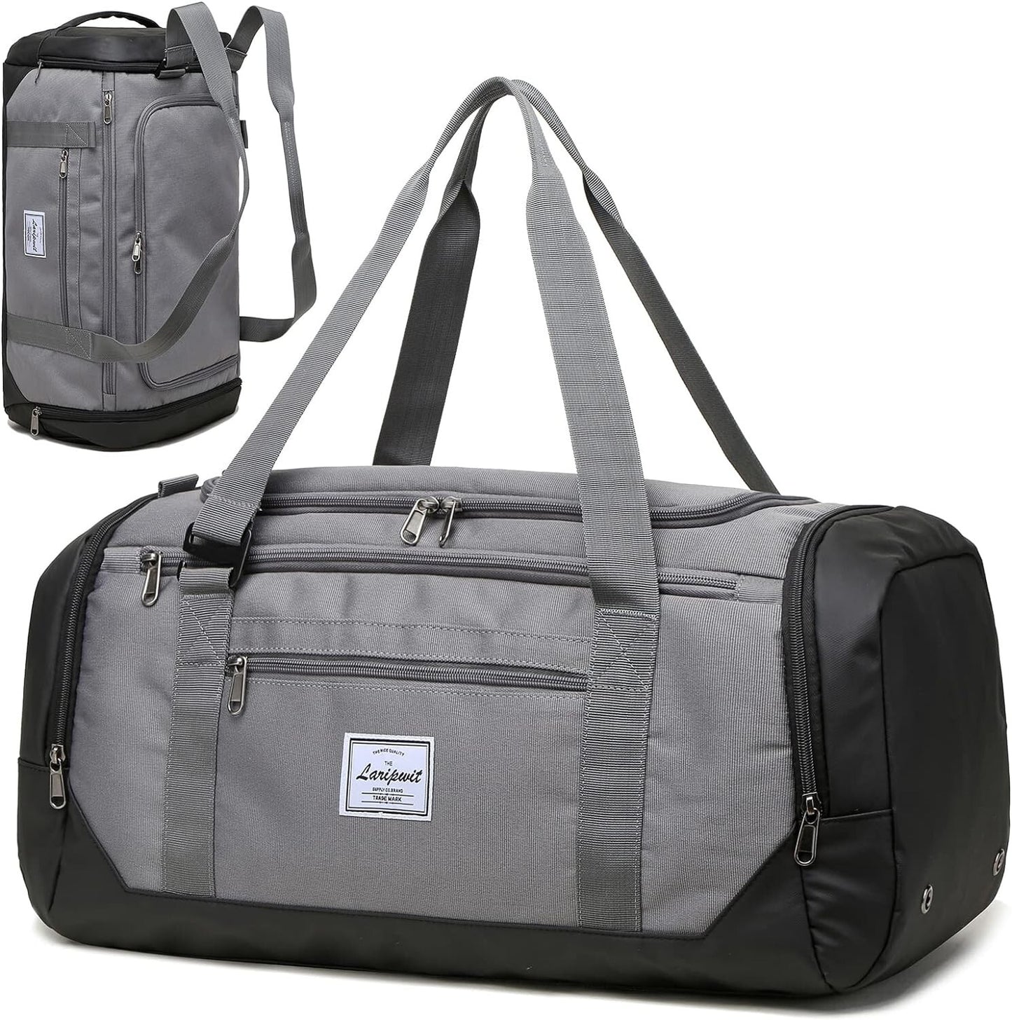 40L Travel Duffel Backpack Gym Bag Shoe Wet Pocket