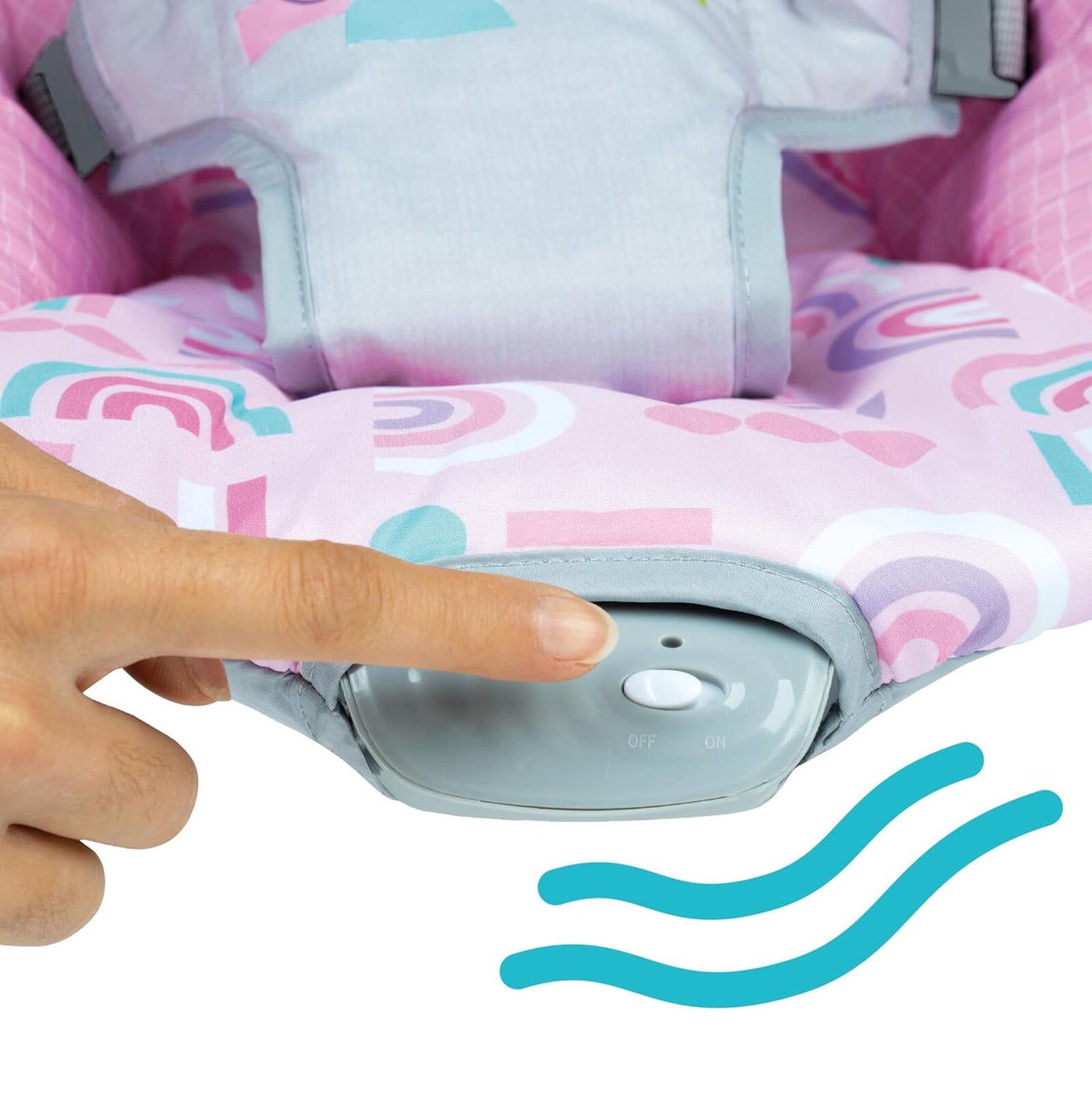 Pink Paradise Portable Baby Bouncer with Vibrating Infant Seat and -Toy Bar, Max