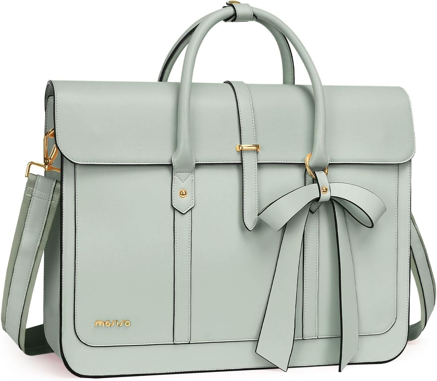 Women's PU Leather Laptop Bag Convertible Backpack Bowknot