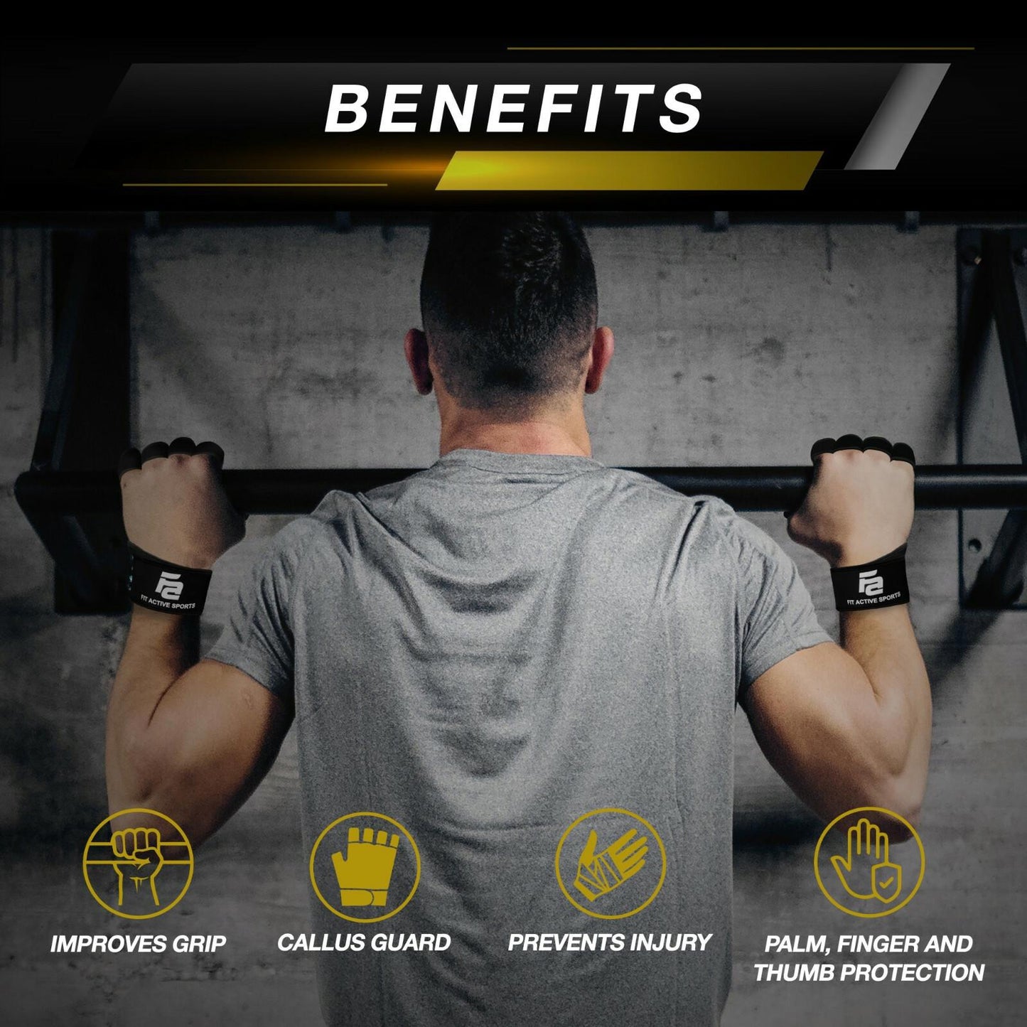Fit Active Sports Weight Lifting Workout Gloves With Wrist Wrap For Gym Training