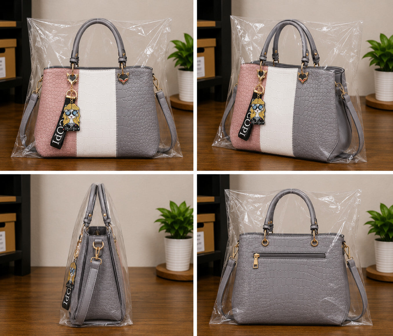 Women's PU Leather Satchel Shoulder Tote Handbag Purse