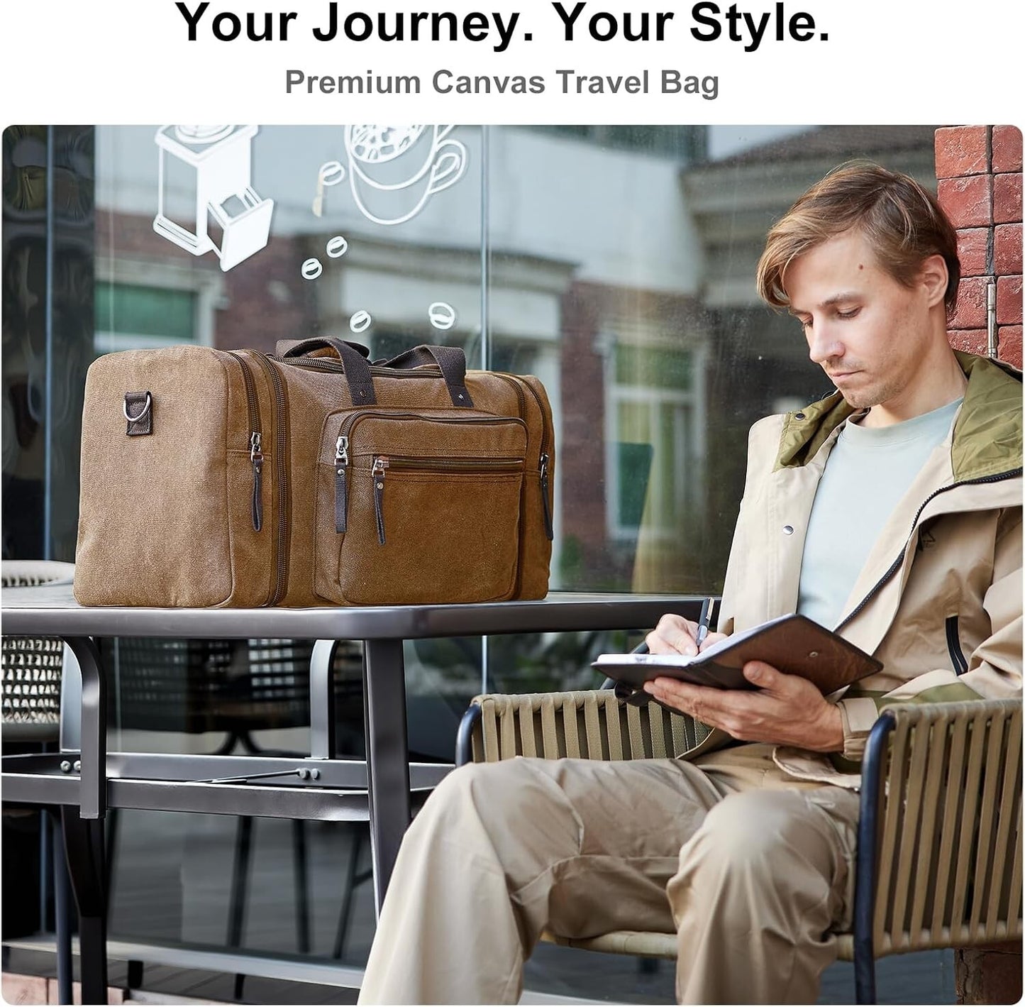 Men's Expandable Canvas Travel Duffel Bag Carry On Gym